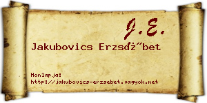 Jakubovics Erzsébet névjegykártya