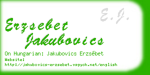 erzsebet jakubovics business card