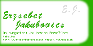 erzsebet jakubovics business card